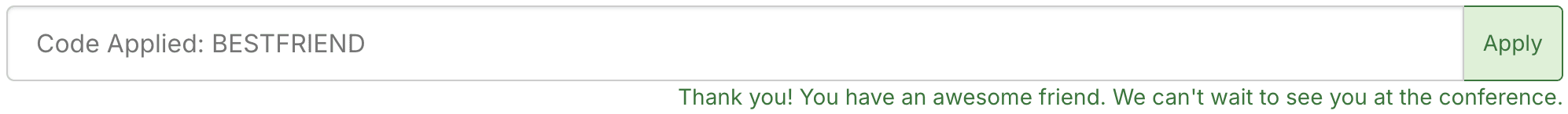 Promo Code Applied: BestFriend